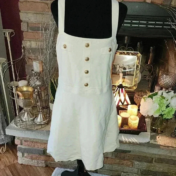 Michael Kors Cream Square Neck Sleeveless Dress NWT - Picture 1 of 5